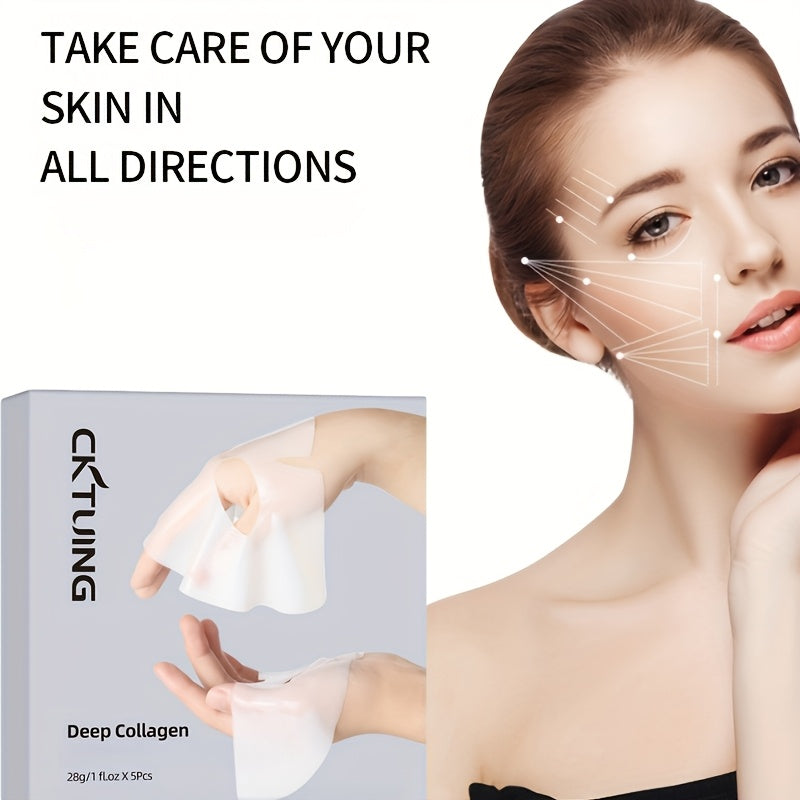 Deep Collagen Lifting Mask – 5-Piece Premium Set | Advanced Firming, Wrinkle Repair & Deep Hydration | Alcohol-Free, Hypoallergenic, Transparent Sheet Mask for All Skin Types